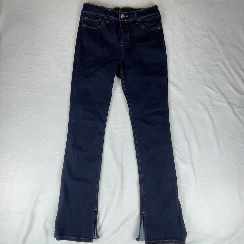 Conscious Edit Jeans Womens 8R Blue Denim 5 Pocket Straight Slim Fit Ankle Slit